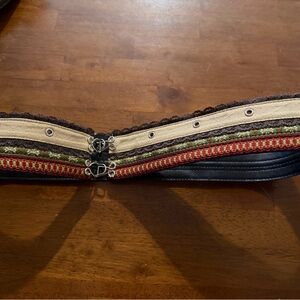 Mudd multi colored fabric Belt with Metal Eyelet closure